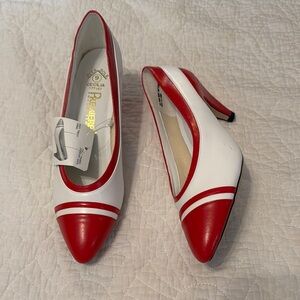 Vintage Red and White Heels NWT